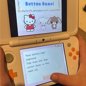 Nintendo 3DS XL - White and Orange Design